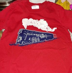 Hanna Andersson 120 6-7 red train shirt